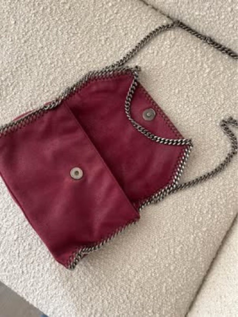 Stella McCartney Burgundy Chain-Trim Crossbody Bag